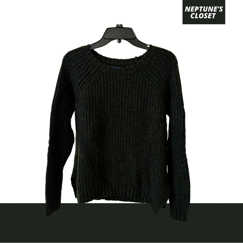 American Eagle Dark Green Black Knitted Sweater Women